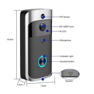 Wifi video doorbell with HD video camera ( include battery)